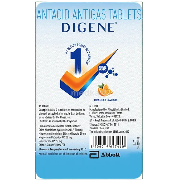 digene (orange) tablet 15's